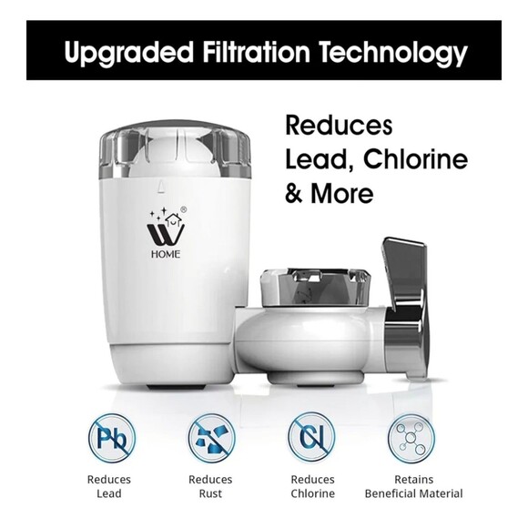 WBM FAUCET FILTER Reduces Lead, Chlorine & Bad Taste, BPA Free, Water Purifier - Picture 1 of 6